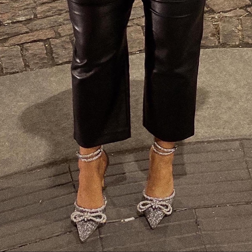 Billini Sparkly Bow Heels Silver